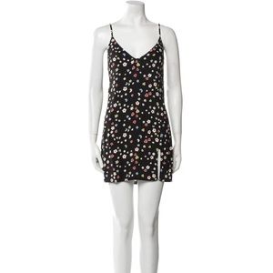 Reformation slit mini dress with heart print